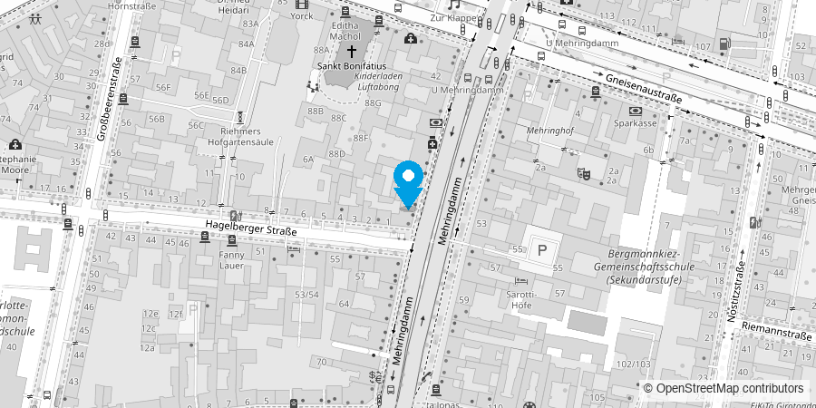 Kartenausschnitt: Mehringdamm 54, 10961 Berlin